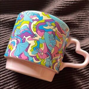Disney Alice in Wonderland Pink Mug with Heart Handle